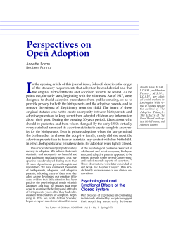 The Future of Children: Adoption