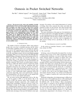 Osmosis in Pocket Switched Networks