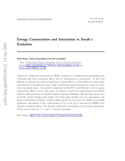 Energy Conservation and Saturation in Small