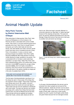 Animal Health Update - Riverina Local Land Services
