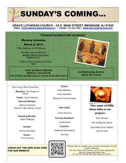 sunday`s coming... - Grace Lutheran Church