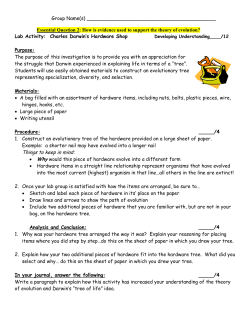 Lab Activity: Charles Darwin`s Hardware Shop