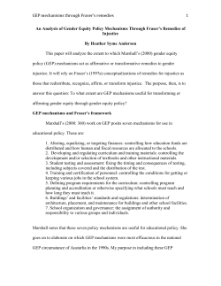 An Analysis of Gender Equity Policy Mechanisms Through Fraser`s