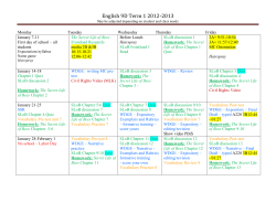 English 9 Calendar T3 2012-2013