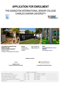 STUDENT INFORMATION - The Essington School Darwin
