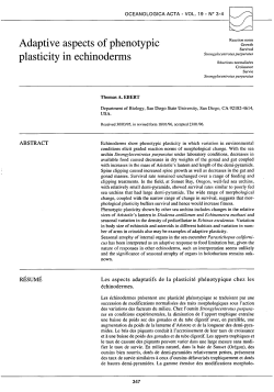 Adaptive aspects of phenotypic plasticity in echinoderms
