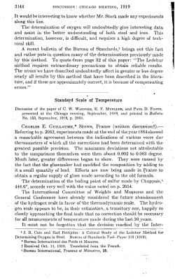 Standard Scale of Temperature &ndash; Discussion