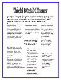 Only a small percentage of customers know that chemical rust