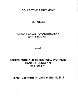 COLLECTIVE AGREEMENT BETWEEN: CREDIT VALLEY ORAL