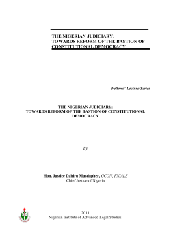 the nigerian judiciary: towards reform of the bastion of constitutional