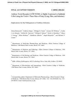 Anthrax Toxin Receptor (ATR/TEM8) is Highly Expressed - AJP-Cell