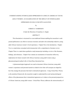 understanding internalized oppression in african american young