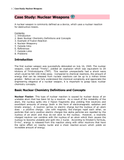 Case Study: Nuclear Weapons