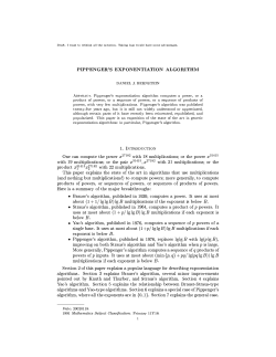 Pippenger`s algorithm