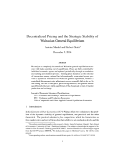Decentralized Pricing and the Strategic Stability of Walrasian