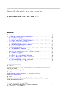 Dynamic Games in Macroeconomics