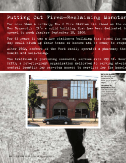 Putting Out Fires&mdash;Reclaiming Moncton`s Fire St