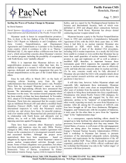 Surfing the Waves of Nuclear Change in Myanmar