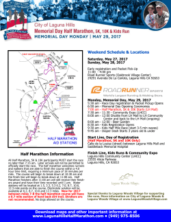 Information Sheet - Laguna Hills Half Marathon