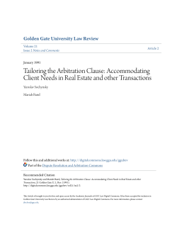 tailoring the arbitration clause: accommodating client needs in real