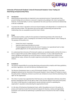 Advertising Policy - University of Portsmouth Students` Union