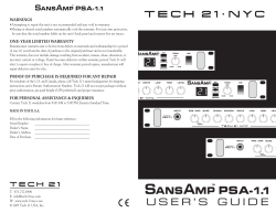 PSA-1 OM V.7 - Tech 21 NYC