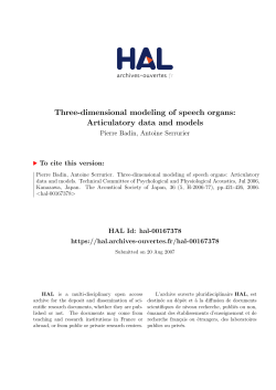 Three-dimensional modeling of speech organs - Hal-SHS