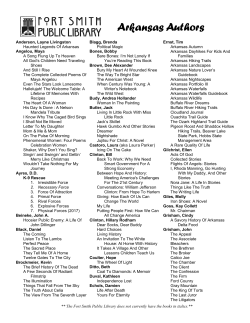 Arkansas Authors - Fort Smith Public Library
