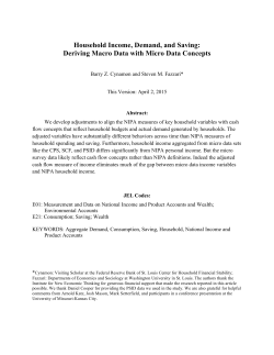 Household Income, Demand, and Saving: Deriving Macro Data with