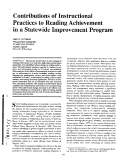 Contributions of Instructional Practices to Reading Achievement in a