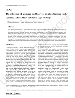 (2003). The influence of language on theory of mind