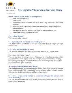 My Right to Visitors in a Nursing Home