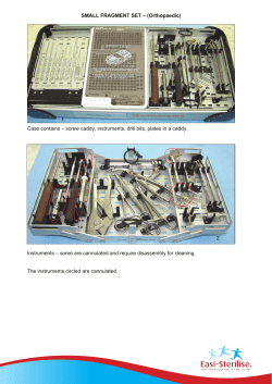 SMALL FRAGMENT SET &ndash; (Orthopaedic) 1 Case contains &ndash; screw