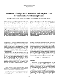Detection of Oligoclonal Bands in Cerebrospinal Fluid by