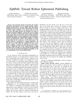 EphPub: Toward Robust Ephemeral Publishing - Sprout