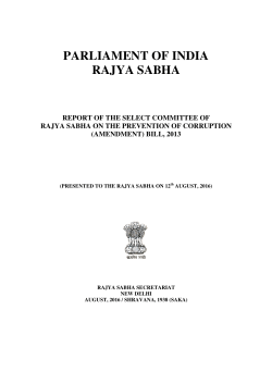 Select Committee report on the Prevention of