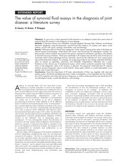 The value of synovial fluid assays in the diagnosis of joint disease: a
