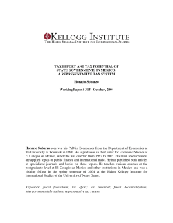 Tax Effort and Tax Potential of State Governments in Mexico