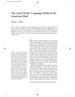 The Great Divide: Campaign Media in the American Mind