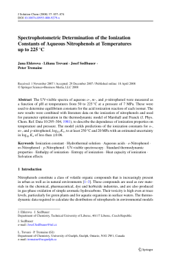 Spectrophotometric Determination of the Ionization Constants of