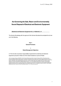 Act Governing the Sale, Return and Environmentally Sound