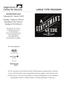 LARGE TYPE PROGRAM - Segerstrom Center for the Arts