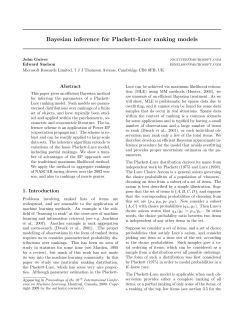 Bayesian inference for Plackett-Luce ranking