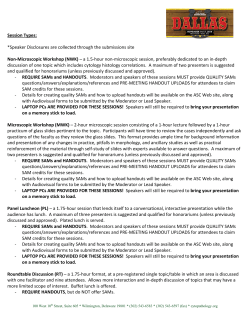 Invited Submission Session Type Guidelines