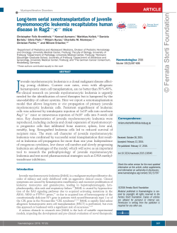 Long-term serial xenotransplantation of juvenile myelomonocytic