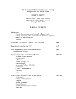 Brown, Philip C. - Association for Diplomatic Studies and Training