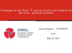 Challenges for law firms: IT security threats and incidents