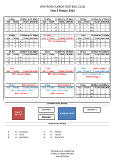Auskick Fixtures 2014.xlsx - Whitford Junior Football Club