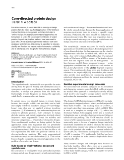 Core-directed protein design Derek N Woolfson