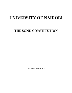 SONU Constitution - University of Nairobi